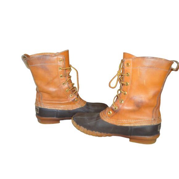 LL Bean Women Bean Boots Size 7 Main Hunting Shoe Outdoor Gorpcore Brown Leather - Picture 8 of 11